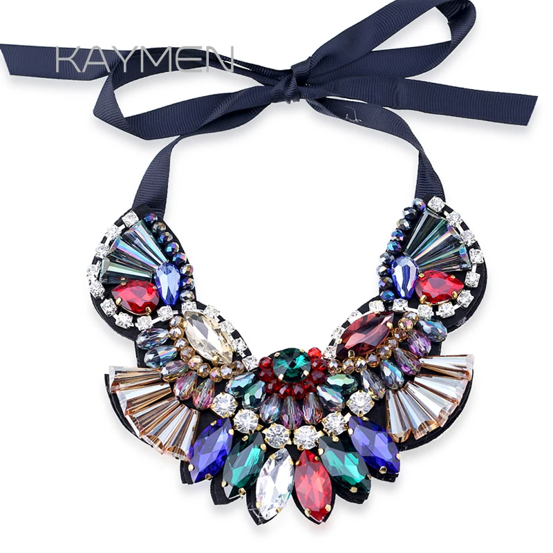 

Handmade Crystal Pendant Necklace Pendant for Women Fashion Costume Jewelry Statement Chokers Torque Collar Multicolor Bijoux