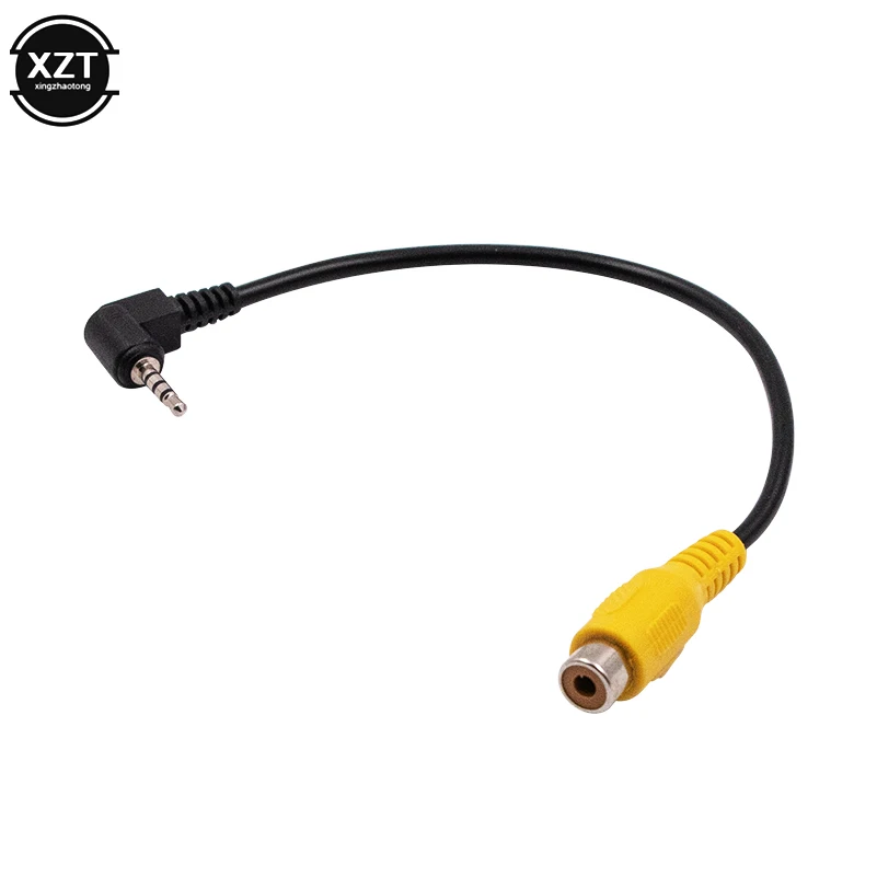 AV no cabo de vídeo para conversor GPS, plugue macho para adaptador fêmea RCA, 2,5mm estéreo jack, 1pc