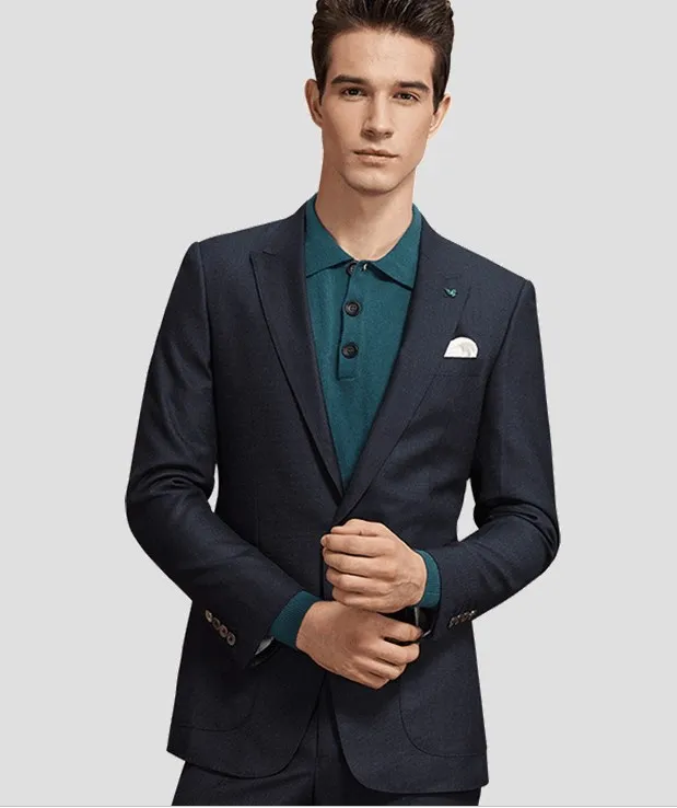 

Handsome Groomsmen Peak Lapel Groom Tuxedos Mens Wedding Dress Man Jacket Blazer Prom Dinner (Jacket+Pants+Tie) 011