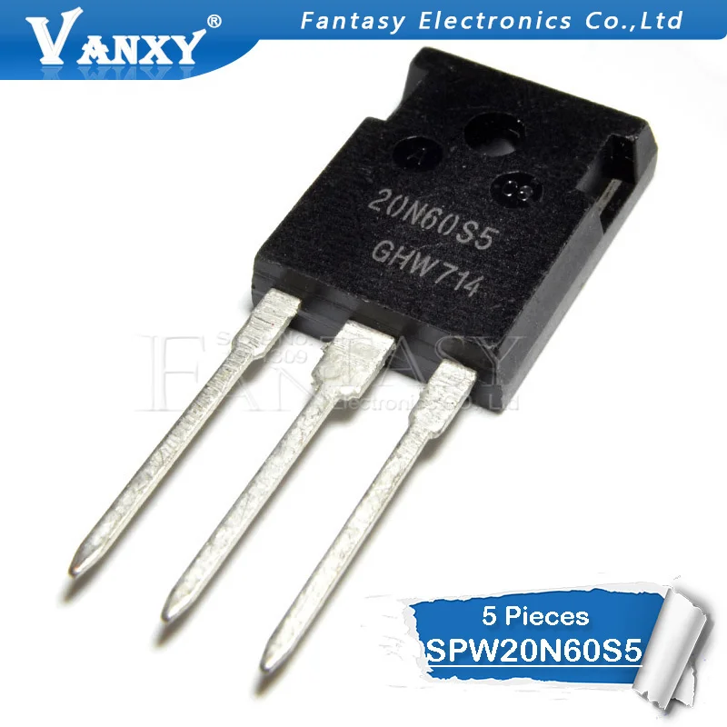 5pcs SPW20N60S5 TO-247 20N60S5 TO247 SPW20N60 20N60 N-channel FET 600V 20A