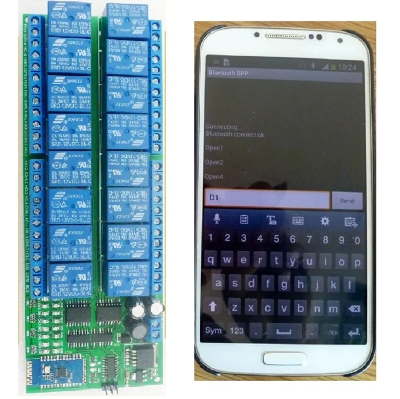 16-kanałowy telefon z systemem Android kompatybilny z Bluetooth moduł przekaźnika sterującego kontroler bezprzewodowy 2.4G dla inteligentnego domu