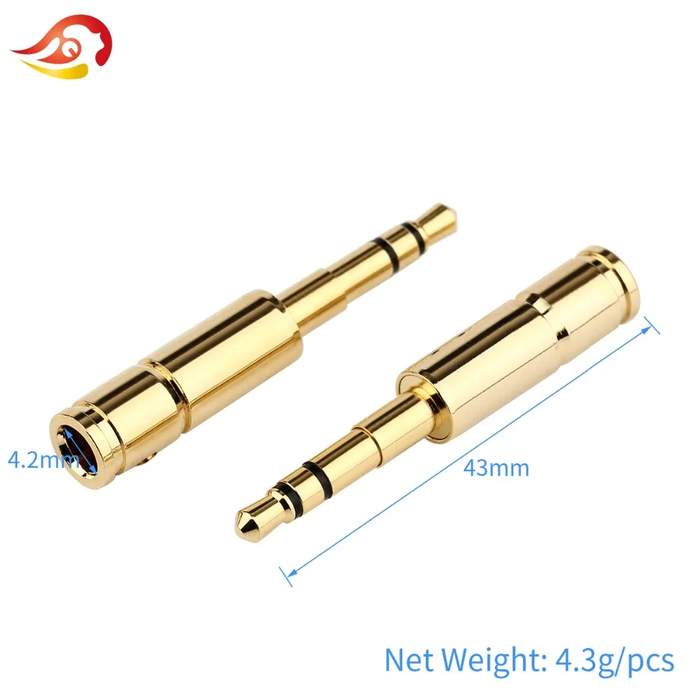 QYFANG 3.5mm 3 Pole Earphone Audio Jack DIY HiFi Headphone Plug Metal Alloy Splice Adapter Gold Plated Solder Wire Connector