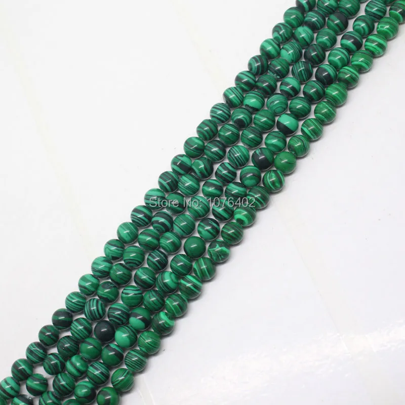 Mini. order is $7! Wholesales 97pcs.4mm Deep Green Malachite Round Loose Beads