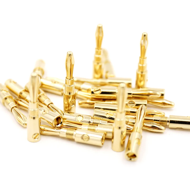 

12Pcs High Quality 4mm Speaker Banana Plug for Video 24K Speaker Copper 4mm Banana Audio Connector