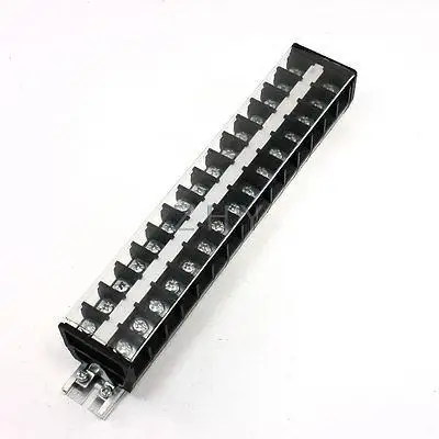 660V 30A 15 Positions Rail Mount Covered Screw Terminal Block TD-3015