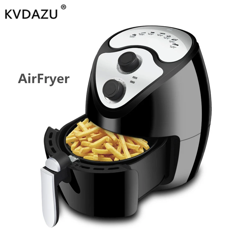 

Automatic Electric potato chips household air fryer multi-functional Oven NO smoke no oil fried chicken airfryer double pot