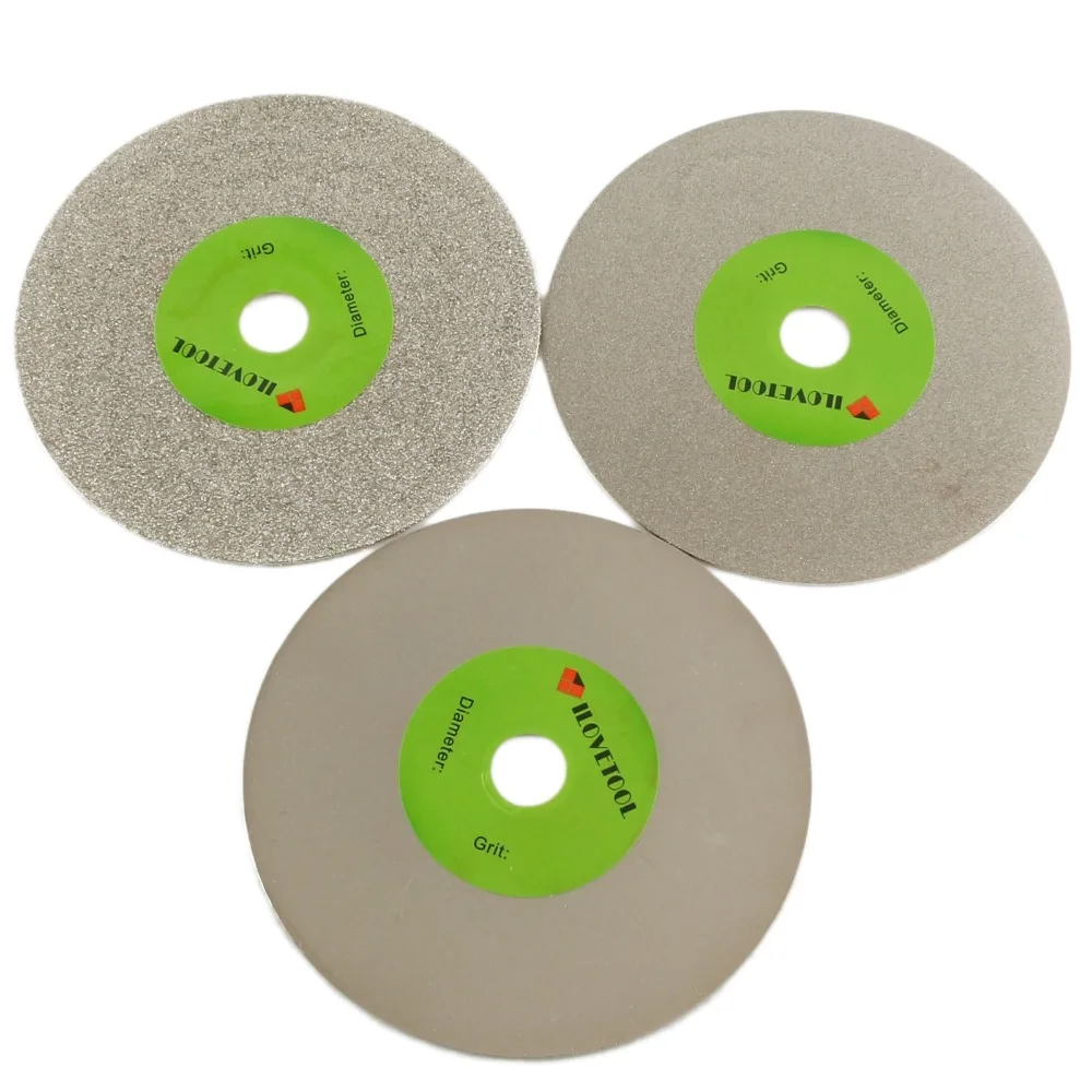 3 Pcs 5-นิ้วเพชรเคลือบ Flat Lap Disk ล้อตัดเพชรเครื่องมือขัดสำหรับหิน125มม.กรวด80/240/1000 ILOVETOOL
