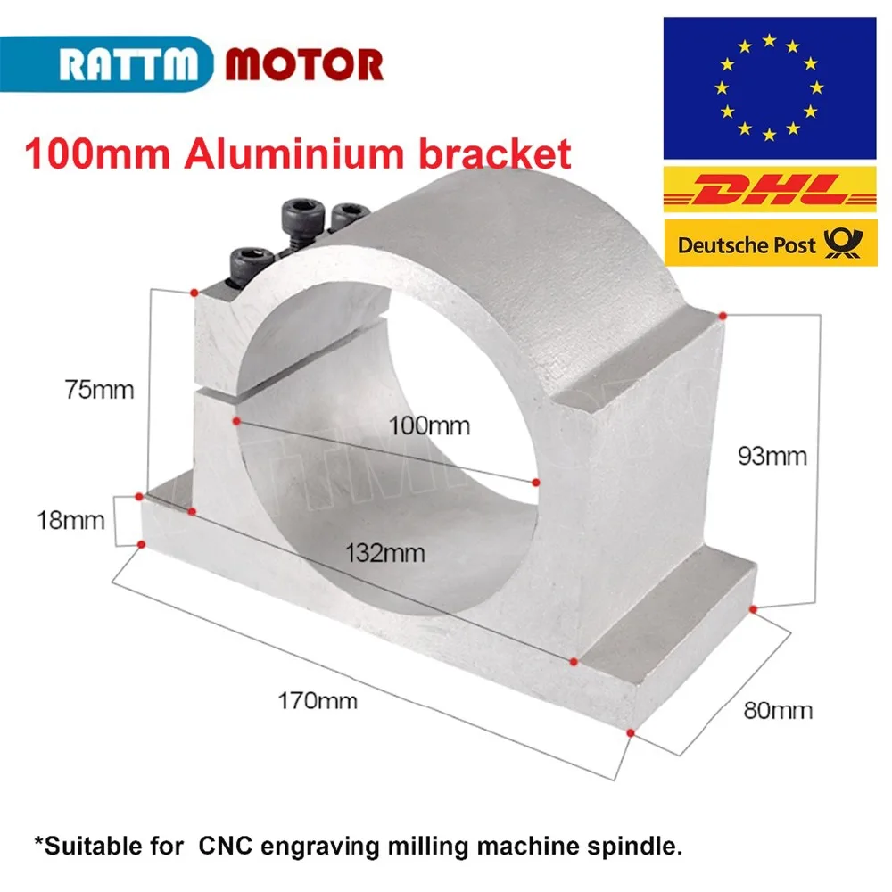 Spindle motor cast aluminium bracket clamp Support fixure 65mm 80mm 100mm diameter