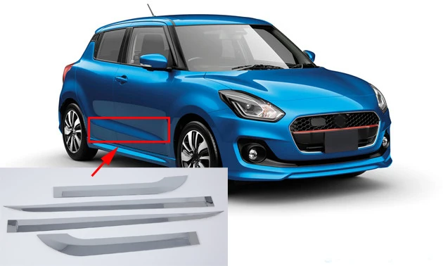 ABS Chrome 4pcs Exterior Side Door Body Molding Trim Panel Cover For Suzuki Swift Hatchback 2018-2019 Auto Accessories