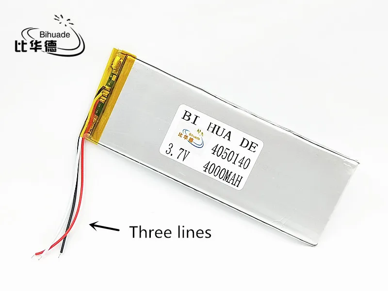 3 linie Polymer lithium-batterie 3,7 V, 4050140 4000 mah kann angepasst werden großhandel CE FCC ROHS MSDS qualität zertifizierung