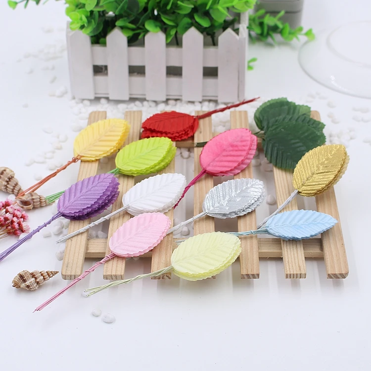 Hot sale 10pcs/lot 5cm Nylon Silk Leaf Green Leaves Artificial Flower For Wedding Decoration DIY Wreath Gift Craft Fake Flower