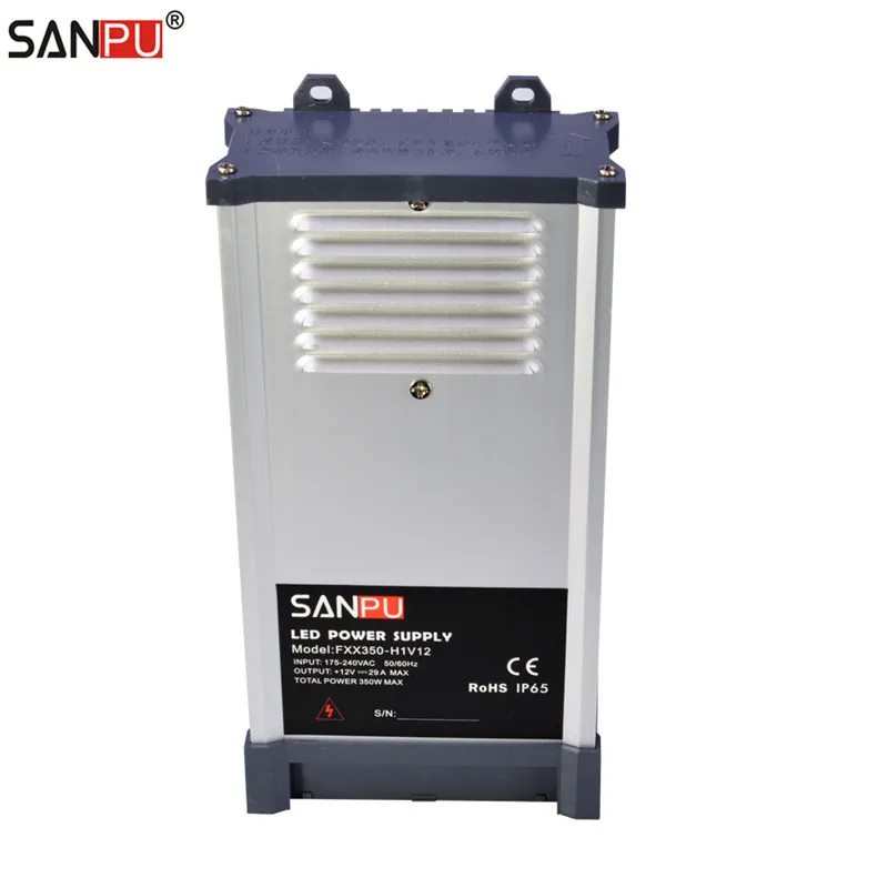 

SANPU 350W 12V Regulated Power Supply Unit 30A LED Driver 220V AC to DC 12volt Lighting Transformer Rainproof for Outdoor LEDs