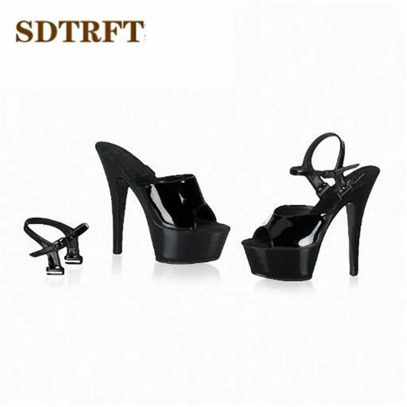 SDTRFTPlus:35-45 46 SUMMER Peep Toe zapatos mujer sandals 15cm thin high heels  platform sexy woman shoes wedding pumps