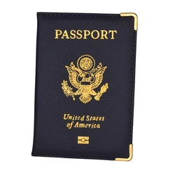 PU Leather Travel USA Passport Cover Personalised Women US American Passport Holder Case for America Men Travel Document Case