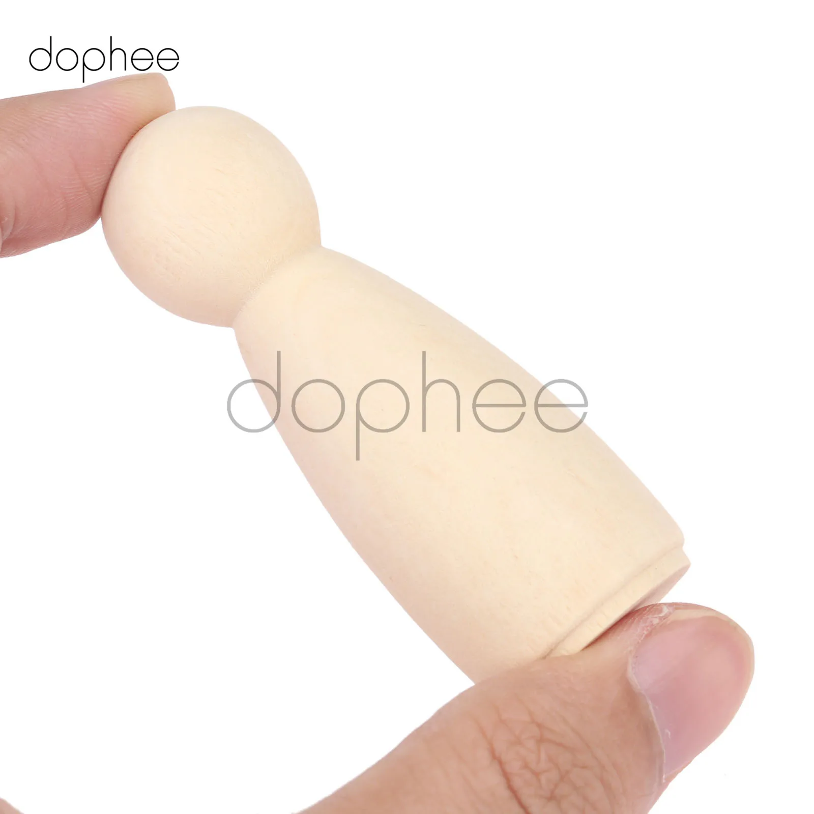 dophee 50pcs 65mm Men Women Wooden Peg Dolls Unpainted Figures Wedding Cake Family Hard Wood Dolls Kid's Printed DIY Toys