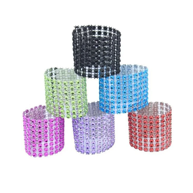 

1000pcs Wedding Decorations Bling Diamond Mesh Napkin Rings for Mariage Birthday Party Table Setting Rhinestone ZA4660