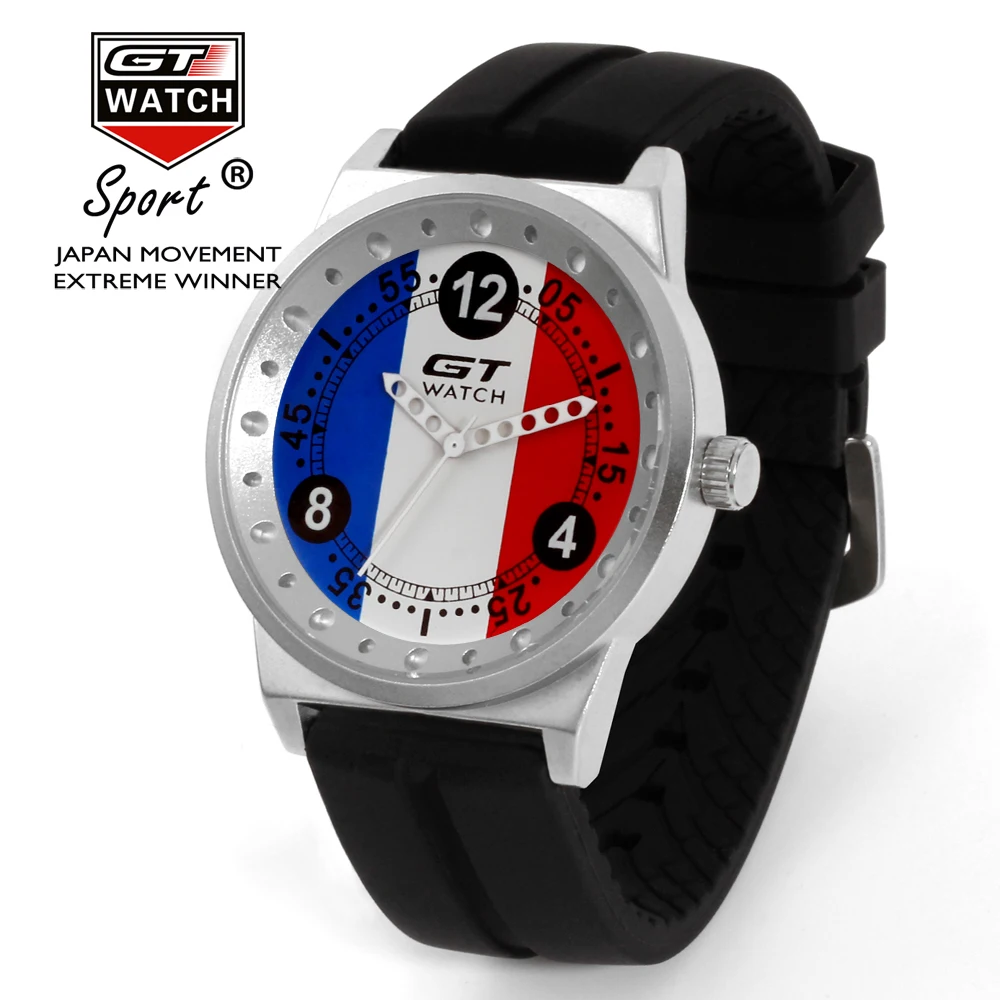 Gt Horloge Mannen Mode Merk Horloges Duitsland Vlag F1 Sport Horloges Siliconen Band Quartz-Horloge Relogio Masculino Reloj Hombre