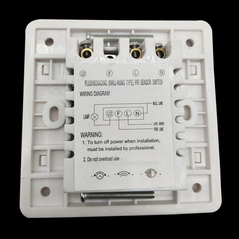 Hot sale 220~240v 360 degree Microwave Sensor Light Switch Induction Microwave Motion Sensor 86*86 motion sensor switch free