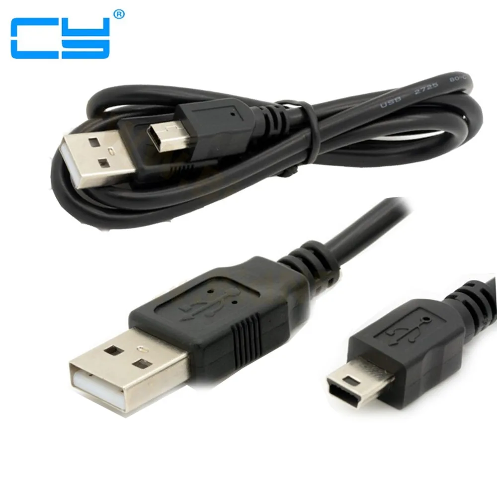 Frete gratis 3m USB 2.0 para Mini 5 pin M/M de Cabo de alimentacao de Um do sexo masculino Para 5 P Masculino B Para GPS MP3 MP4