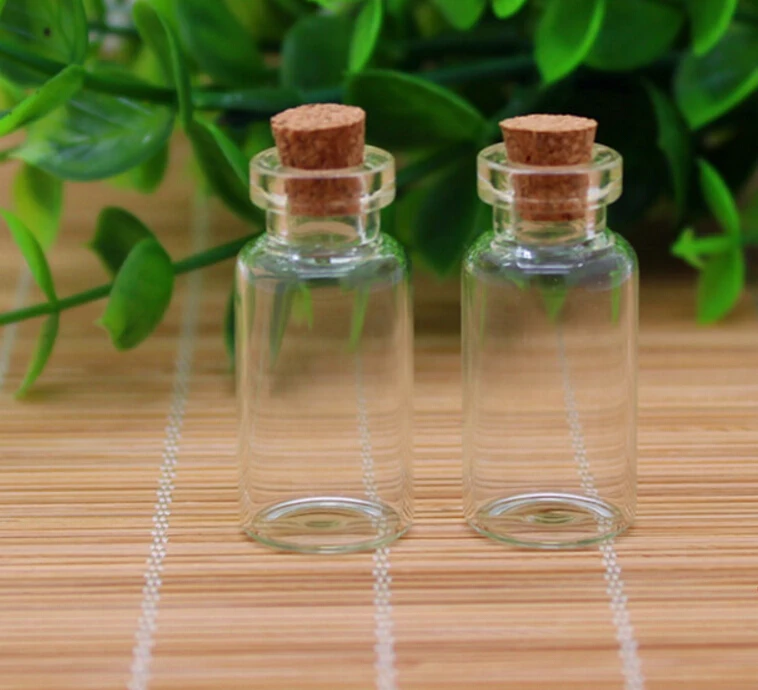 1000 x 3ml Tiny Clear Amber Cork Glass Bottles Vials For Wedding Holiday Decoration Christmas Gifts