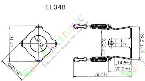 Wholesale and retail 8PCS VACCUM TUBE SOCKET SAVER Spring Retainer fr  EL34B AUDIO tube amp DIY parts free shipping