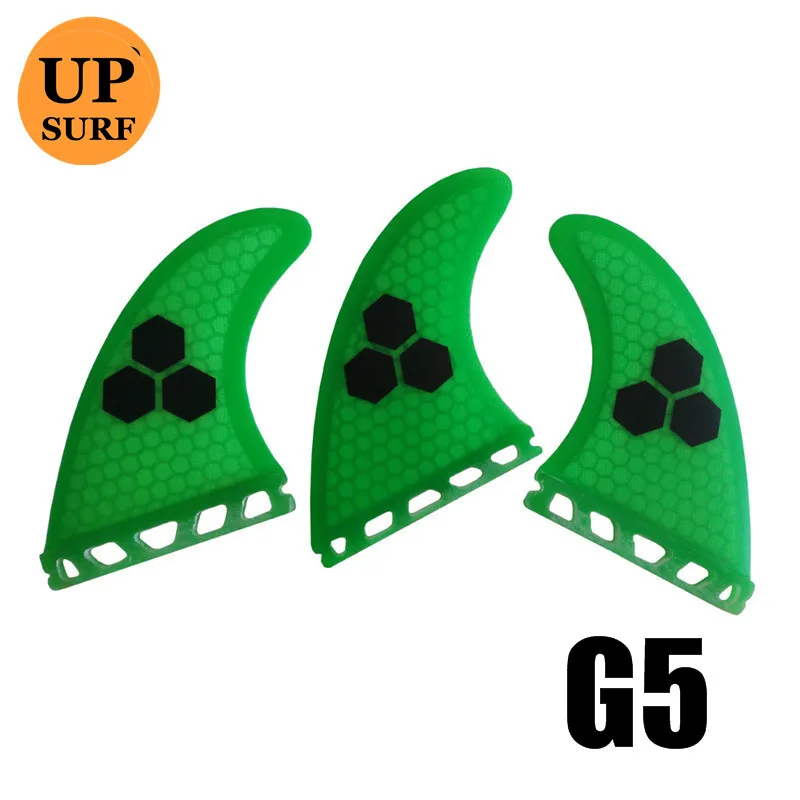 Tri Fin Set Enkele Tabs Vinnen S/M/L Surf Vinnen Surfplank Fin Oranje/Geel/Blauw/Grijs/Groen Met Zwart Logo Honingraat Glasvezel