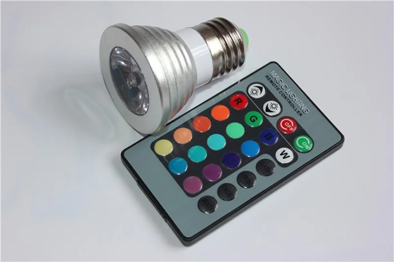 LED Bulb Lamp 5W GU10 E27 E14 MR16 B22 16 Color Change Lamp RGB spotlight 85-265V for Home with IR Remote led spot 1pcs