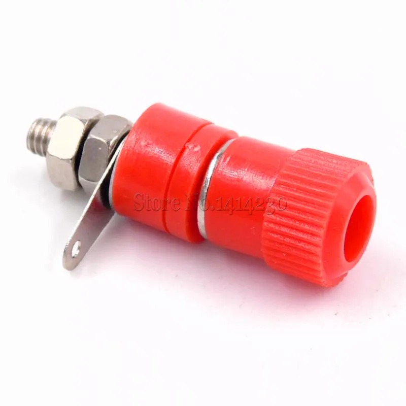 10PCS Terminal Blocks JS-910B JS-919 4mm Amplifier Terminal Connector Binding Post Banana Plug Jack Mount 5pcs Black + 5pcs red