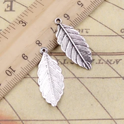 20pcs Charms Leaf 31x12mm Tibetan Bronze Silver Color Pendants Antique Jewelry Making DIY Handmade Craft