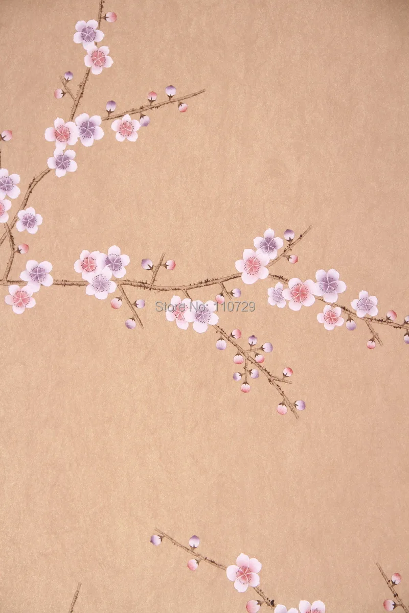 Europe style Hand-painted Non-woven wallpaper painting plum blossom flower wallcover sticker many pictures optional