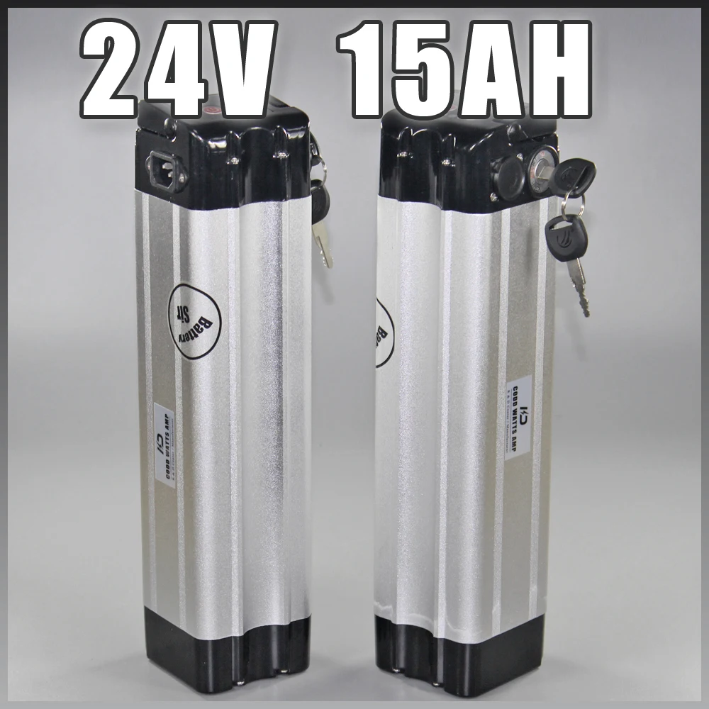 silver fish 24v Electric bike Lithium ion battery 24V 15AH For 250W 350W 500W Ebike battery