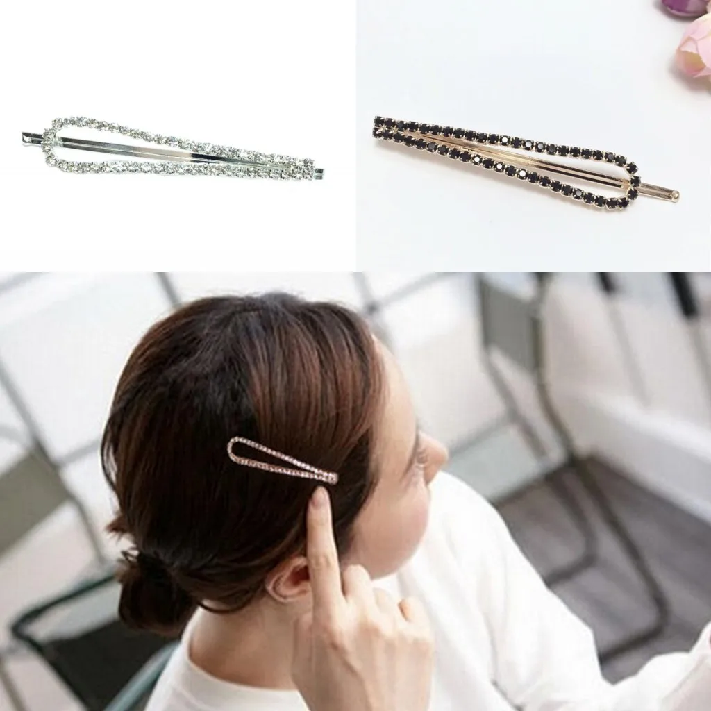 2021 Barrette di moda Rehinstone Barrette bianche nere donne ragazze perni per capelli fermagli per capelli perni 7Cm trasporto di goccia