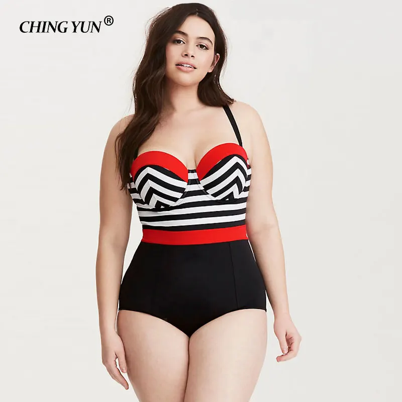 

CHING YUN plus size swimwear women 2018 Summer new style bikini one piece Swimming suit 2018 sexy swimsuit comfortable stretch