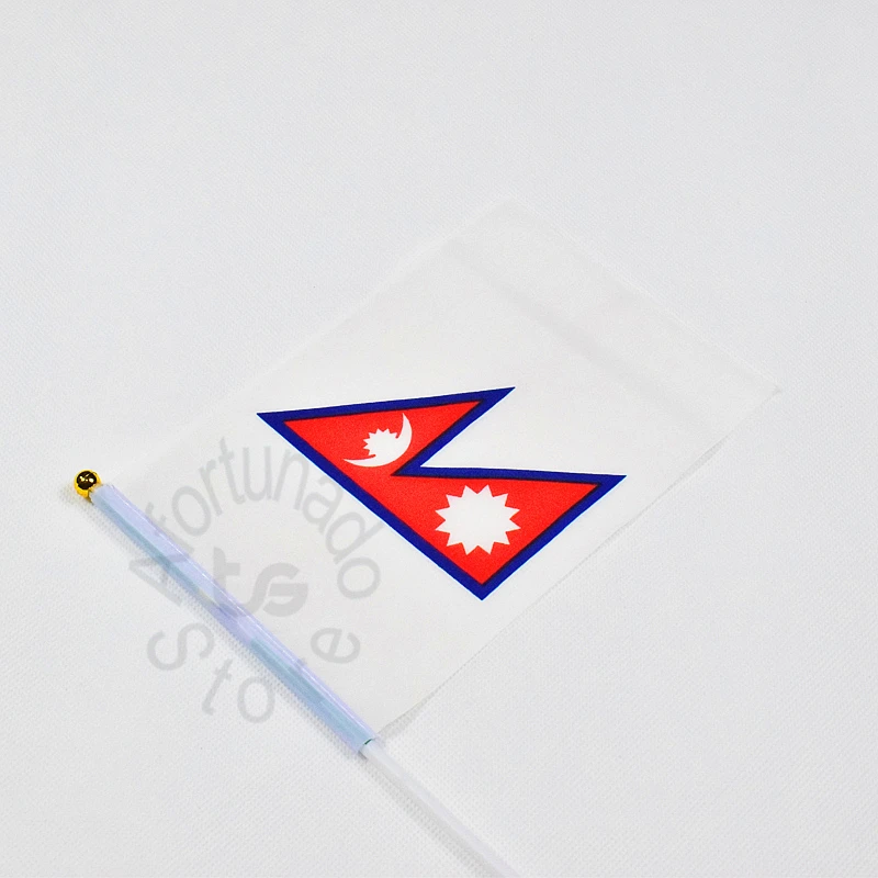 Nepal 14*21cm 10pieces Banner  Hand waving Flag Nepal  National Flag for meet,Parade,party.Hanging,decoration
