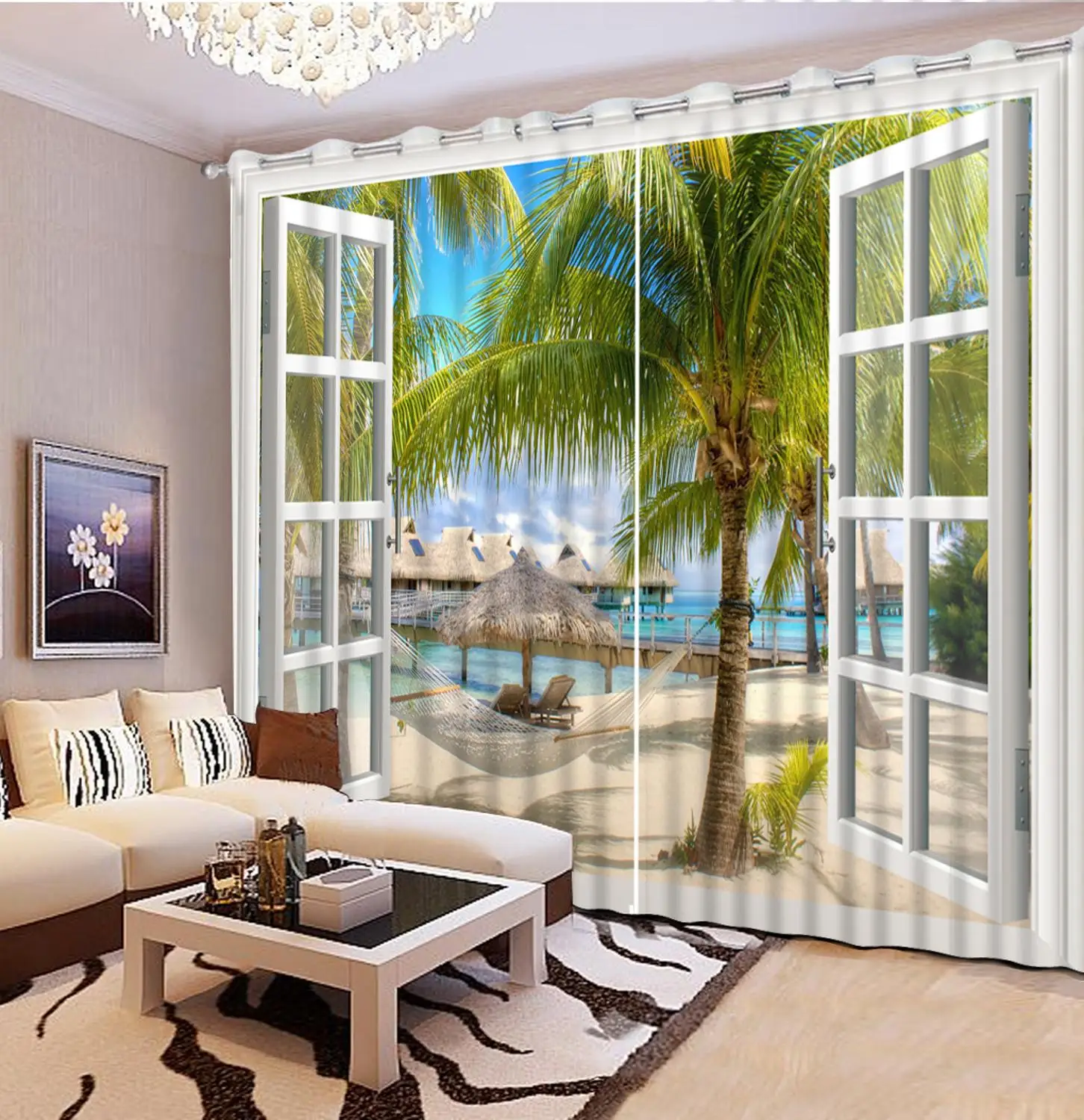 

modern eyelet curtains Coconut tree curtains