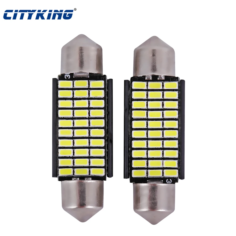 

100 X Led Side Marker Lights For Festoon No Error 3014 30Smd 39mm Car Reading Interior Dome Auto C5W Bulb License Plate Lamp