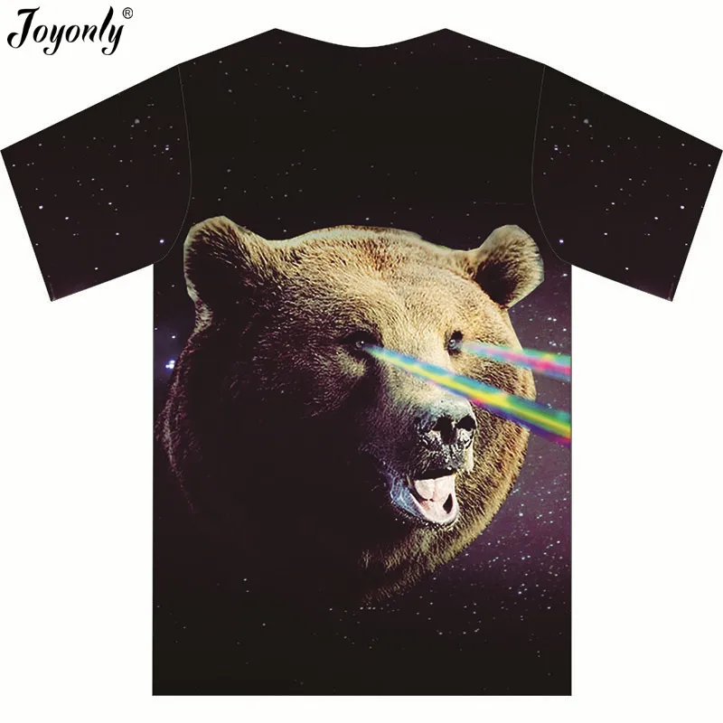 Joyonly 2019 Summer Children Cartoon Galaxy Bear Rainbow Head T-shirt For Boys Girl Tees Tops Kids T shirts Clothing Baby Tshirt