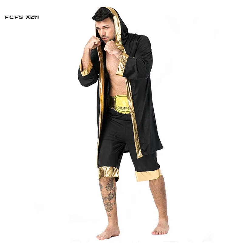 Man Boxer Suit Cosplay Halloween Sportswear Costume Carnival Purim Parade Masquerade Masked Ball Nightclub Role Play Party Dress