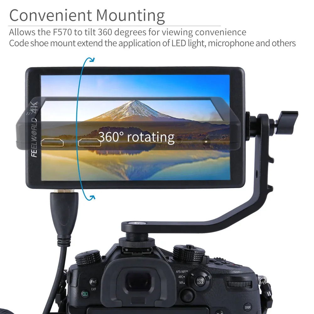 Tilt Arm für FEELWORLD F570 5,7 Zoll 4K HDMI Auf Kamera Feld Monitor Montieren auf DSLR Stabilisator Gimbal Kran rig