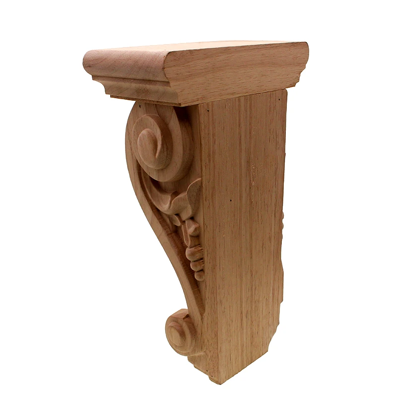 VZLX Vintage Plant Wood Carved Corner Applique Decorate Frame Cabinet Fireplace Door Furniture Decorative Wooden Figurines