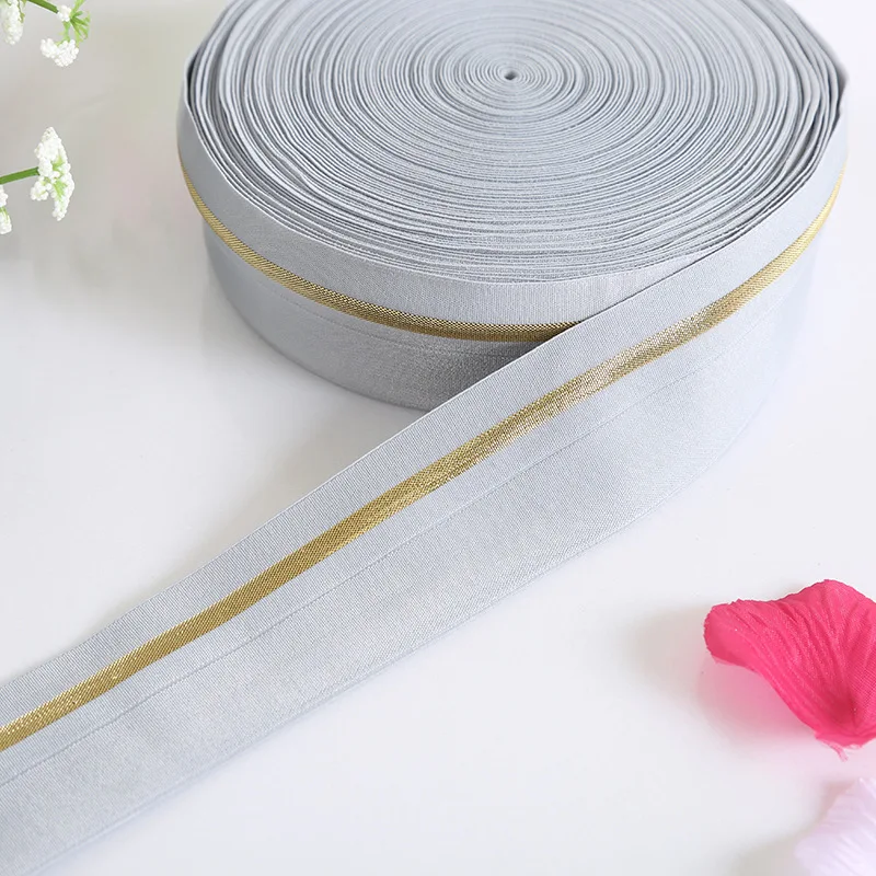 Fold Over Elastic Band 4cm Wide Rubber Band Trousers Ribbon for Underwear Sewing Garment Handmade Decorative Trimming 1M