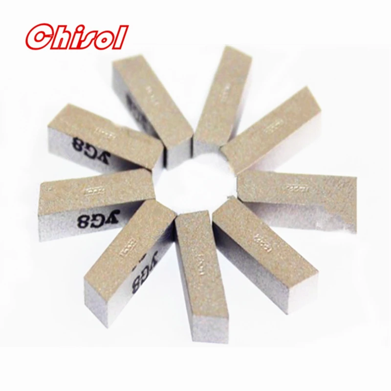 10pcs 20pcs 30pcs/box C308 YT5 YW2 YW1 YT15 YT14 YG6 YG8 Carbide Brazed Inserts Welding Tips Blade Cutter Cutting Tools