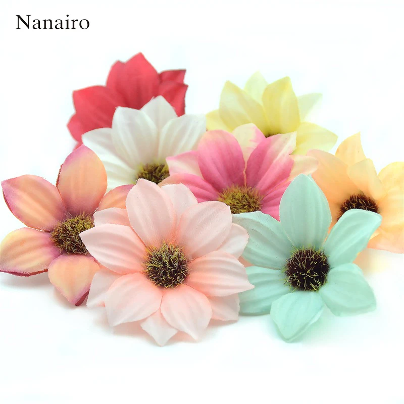 30PCS 6cm Gerbera Artificial Flower Home Party Decoration Scrapbooking Accessories Wreath DIY Head Cheap Craft Fake Flowers