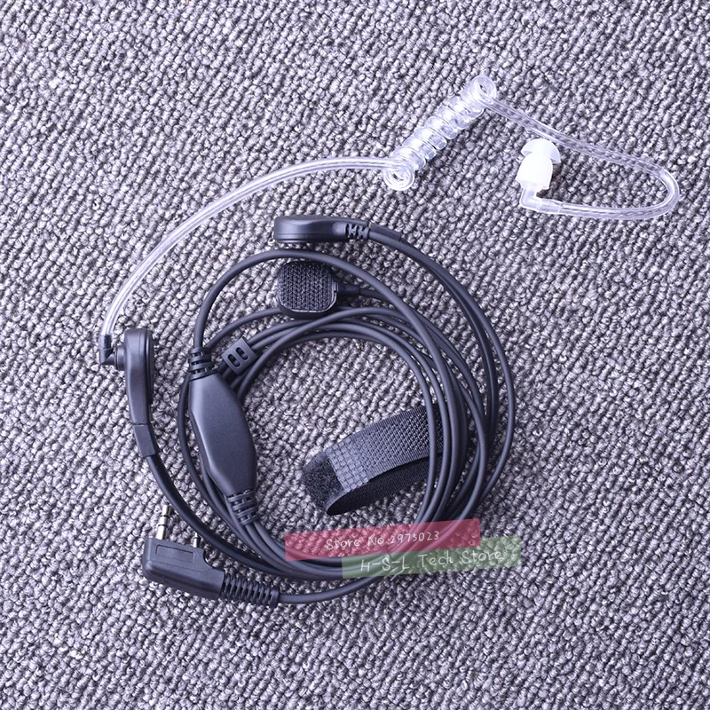 

2 Pin Throat Walkie Talkie Accessories Headset PTT Mic Air Acoustic Tube In-ear Earpiece Two Way Radio Earphone For Baofeng UV5r