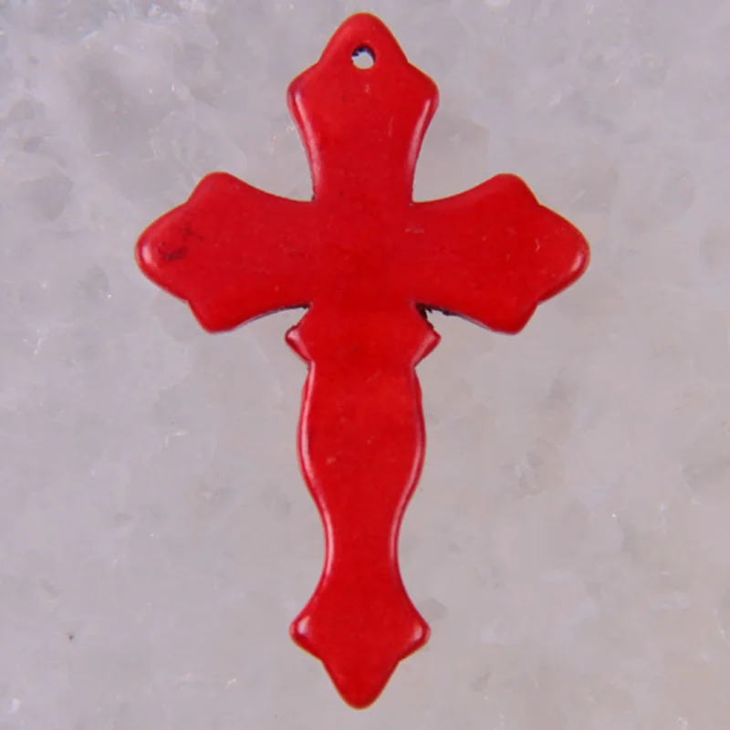 Howlite Cross GEM Pendant Jewelry Loose Bead S001-S006