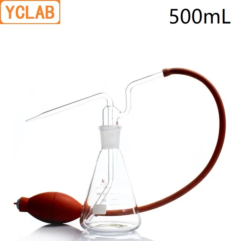 iclab 500ml garrafa de vidro para lavagem de cone triangular padrao para limpeza de boca e gas equipamento de limpeza de laboratorio eletronico 01