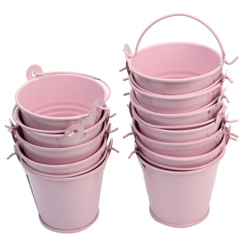 200pcs Tin Pails Wedding Favors Mini Bucket Mini Pails Tin Candy Box Decoration Favor Box Party Favors Accessory lin4072