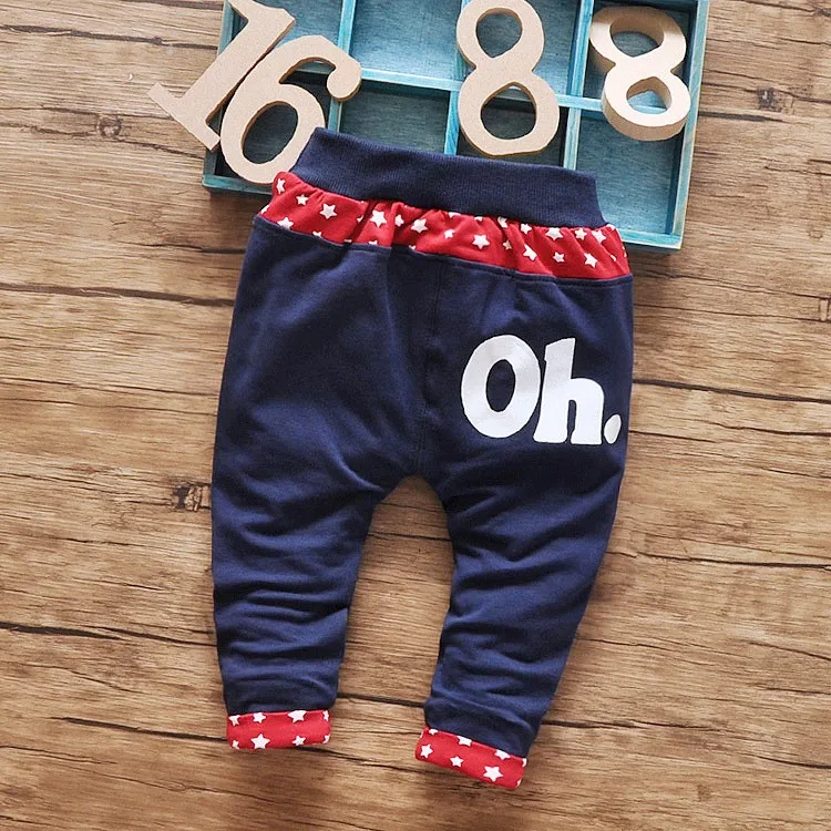 2016 new Spring autumn cartoon cotton Korean style 1 piece baby pants 0-2 year kids harem pants baby boy / girs pants