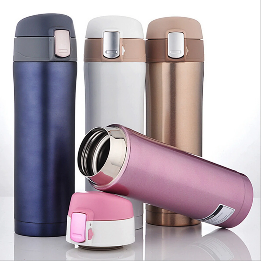 

HMCOF 304 Stainless Steel 500ml Thermos Cup Thermal Bottle Drink Water Bottle Vacuum Flasks Drinkware Insulated Mug Solid color