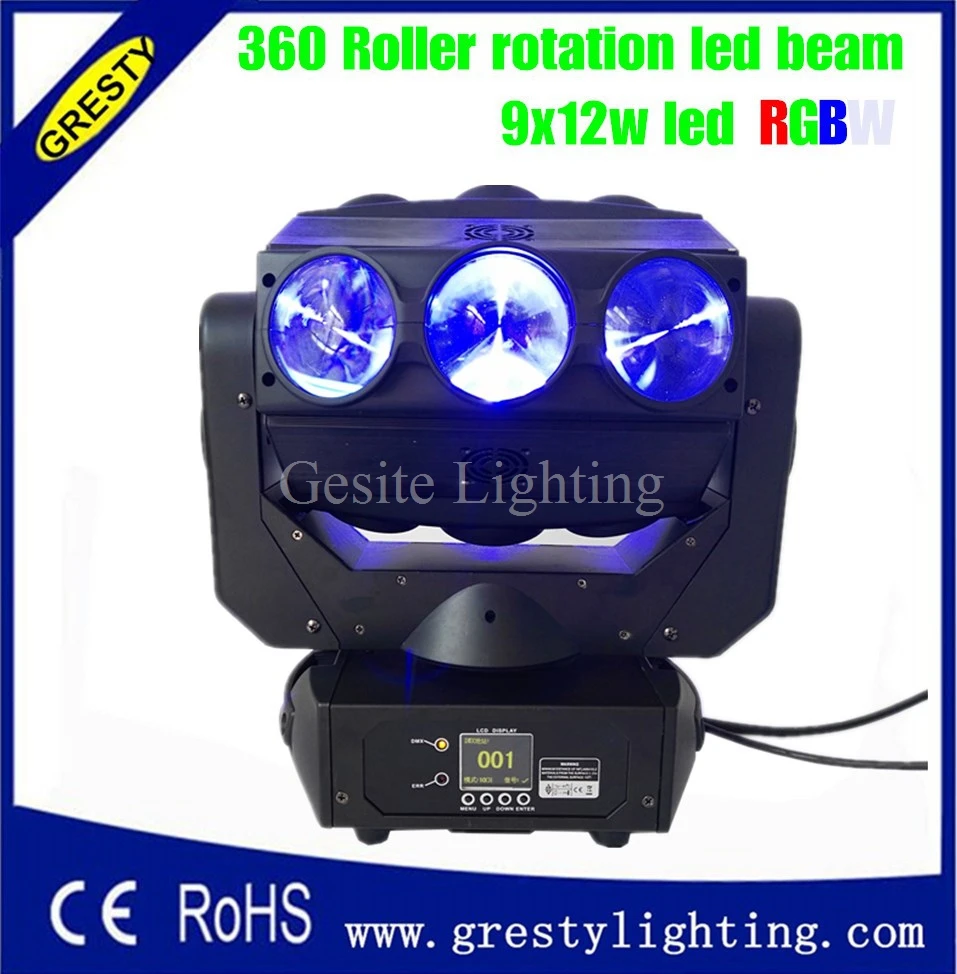 

new products 9pcs*12W cree 4 in 1 led ADJ moving head beam light led disco light for wedding show